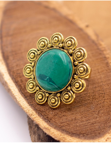 Gold ring with large stone