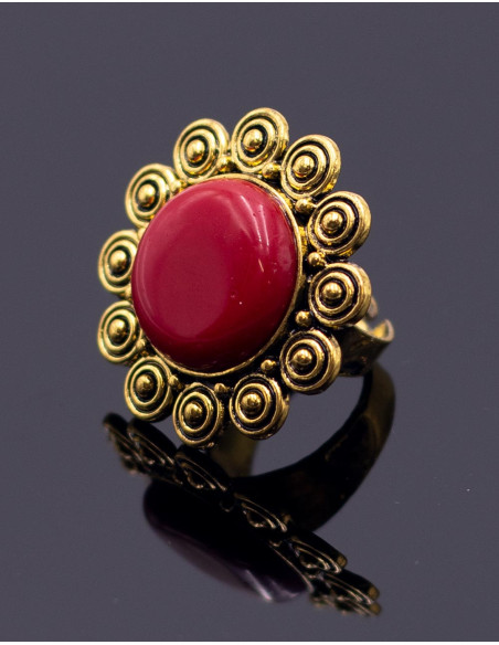 Gold ring with large stone