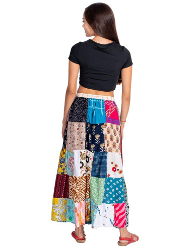 patchwork cotton skirt