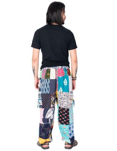 Cotton patchwork trousers
