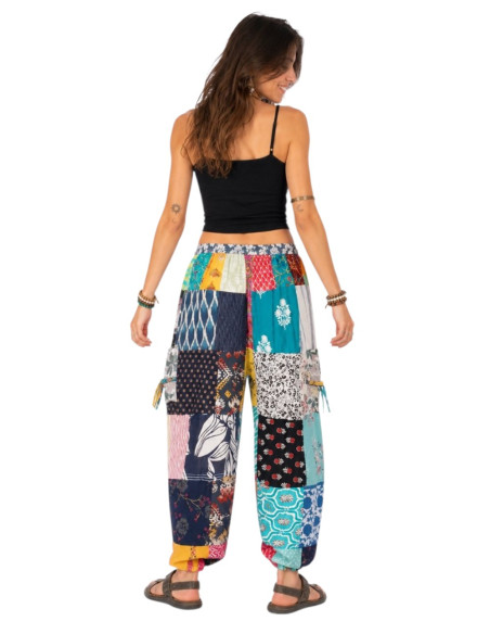 Cotton patchwork trousers