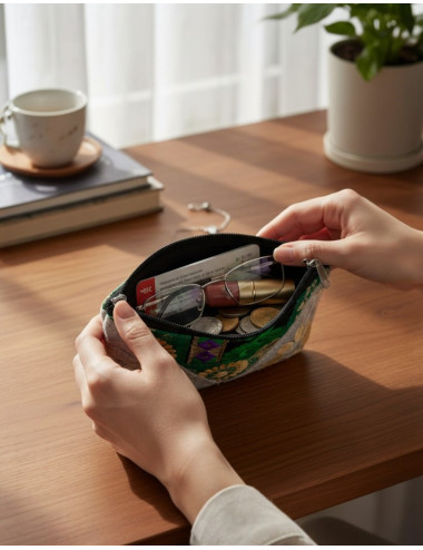 Large patchwork toiletry bag