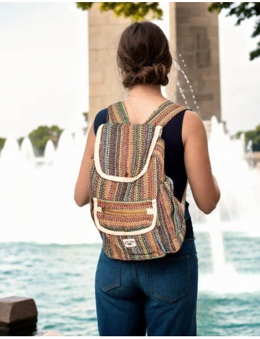 Ethnic hemp backpack