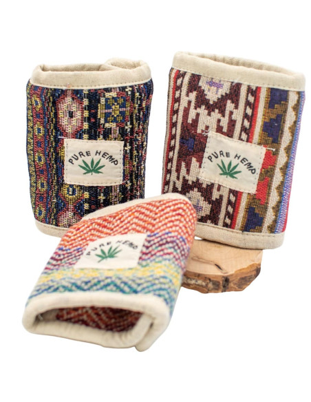 Unisex Handmade Hemp Wallet with Ethnic Prints | Kimago
