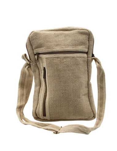 Unisex Hemp Shoulder Bag, Bone Color, with 5...