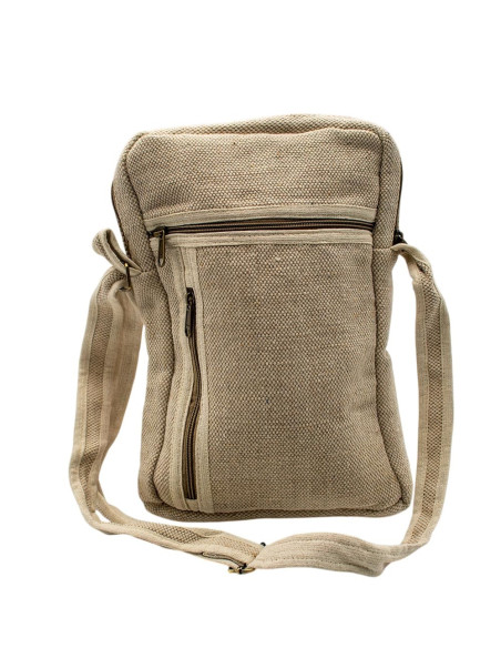 Bandolera Unisex de Cáñamo Color Hueso con 5 Bolsillos | Kimago
