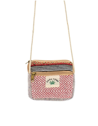 Square Hemp Crossbody Bag with Ethnic Prints |...