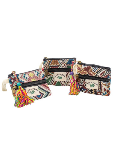 Handmade Rectangular Hemp Coin Purse with...