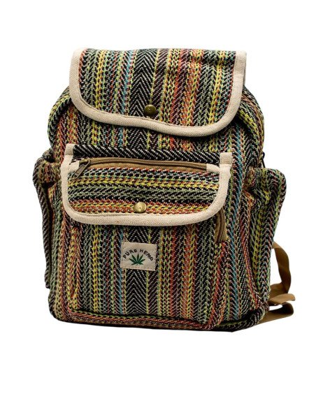 Medium Handmade Hemp Backpack with Pockets