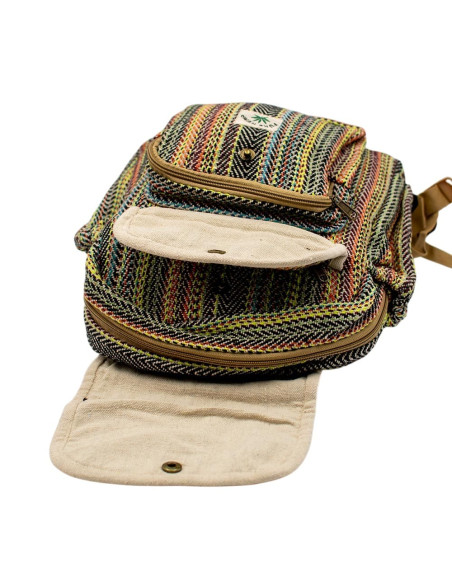 Medium Handmade Hemp Backpack with Pockets