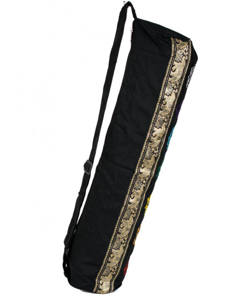 Black Cotton Yoga Mat Bag | Kimago
