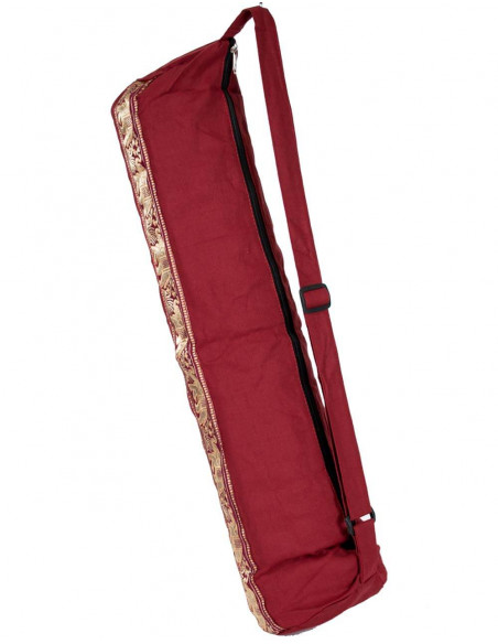 Burgundy Cotton Yoga Mat Bag | Kimago