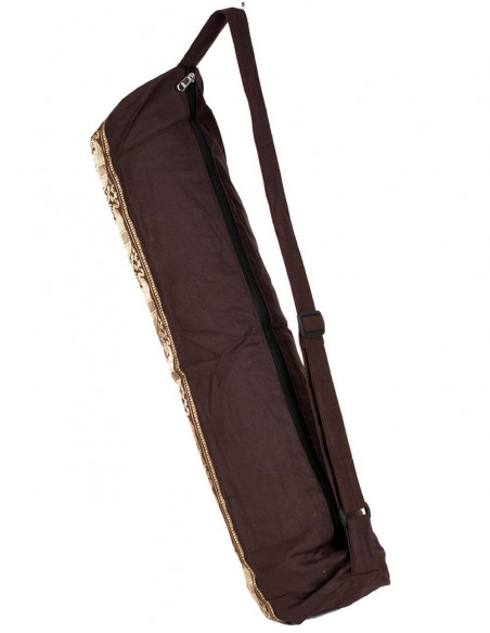 Brown Cotton Yoga Mat Bag | Kimago