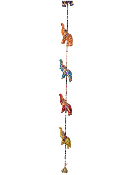 Decorative Hanging Decoration of 10 Fabric Elephants | Kimago