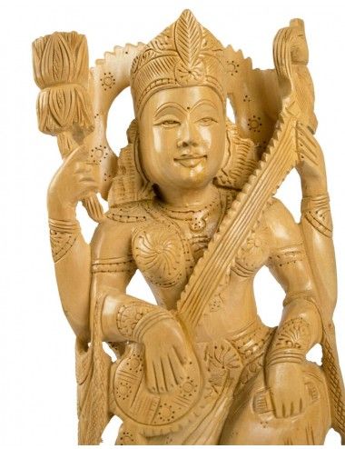 Statue-of-God-of-Money-Lakshmi-Wood