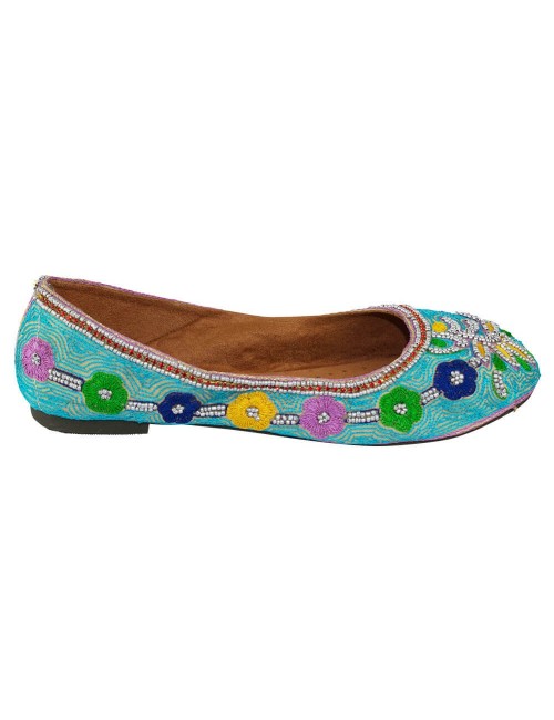 Light blue ballerina with embroidery and stones