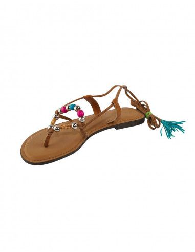Sandalia hippie griega con bolas