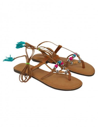 Greek hippie sandal with balls